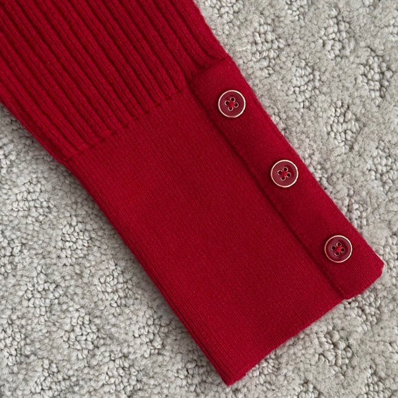 Talbots Ribbed Long Sleeve Turtleneck Sweater Red Small Casual Holiday NWT - Picture 5 of 12